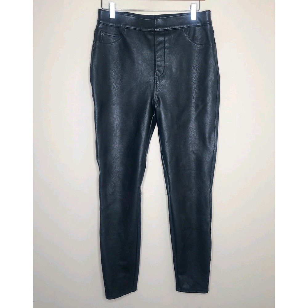 SPANX Leather Like Faux Skinny Pants Leggings Black Size‎ Large